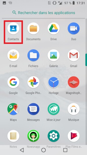 Copier vos contacts sur votre Compte Google.